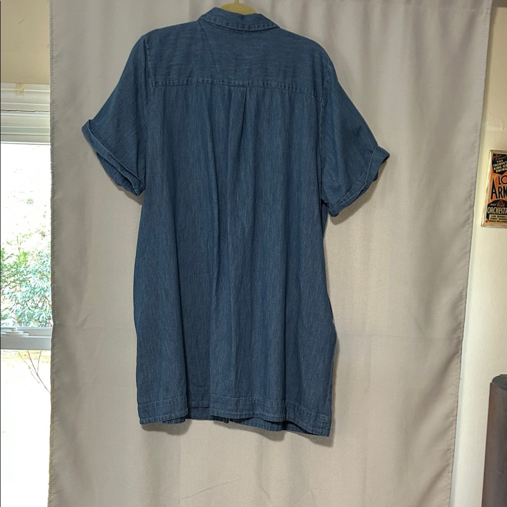 Old Navy Lightweight Blue Denim Button-Down Dresd - Picture 3 of 3